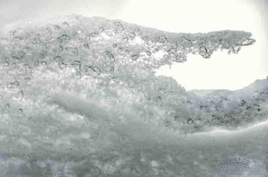 Storm surge in miniature in the corner of the window.